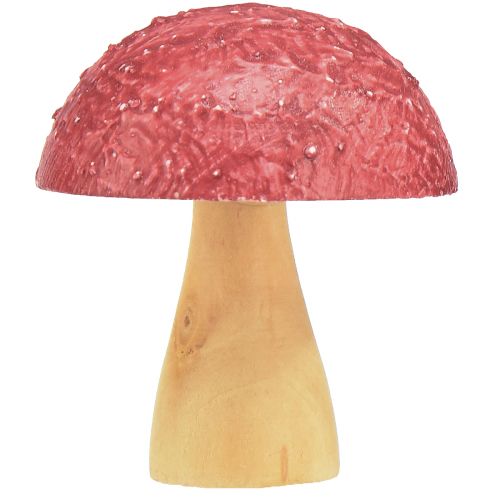 Article Champignons en bois champignons décoratifs décoration de table automne rouge naturel 5×6cm 9pcs