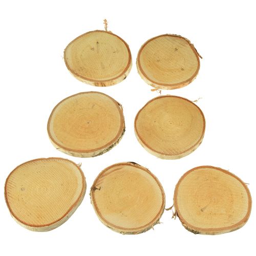Article Disques en bois avec écorce de bouleau naturel Ø9-10cm 7 pcs