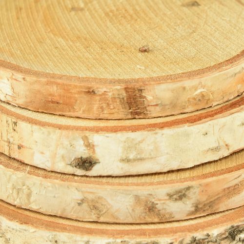 Article Disques en bois avec écorce de bouleau naturel Ø9-10cm 7 pcs
