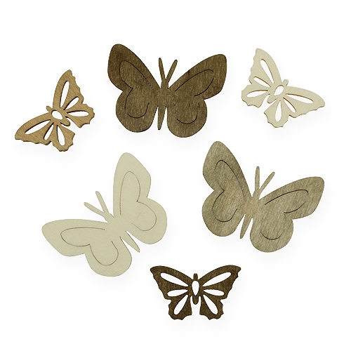 Floristik24 Papillons en bois nature 4cm 72 pcs