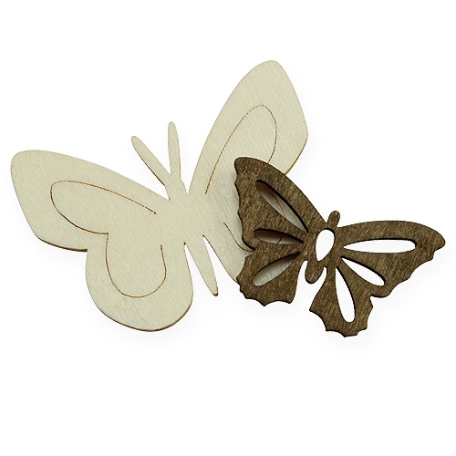 Floristik24 Papillons en bois nature 4cm 72 pcs