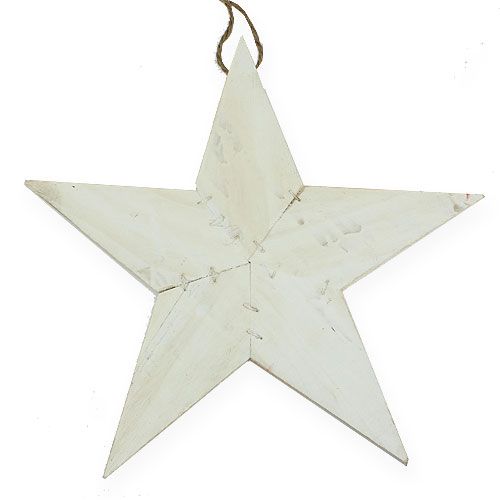 Floristik24 Etoile en bois à suspendre 26,5cm blanc 1p