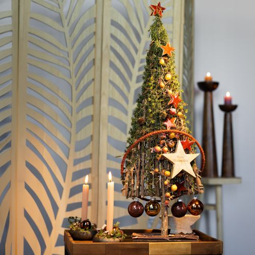 Floristik24 Étoiles en bois étoiles décoratives rouge décoration dispersée effet brillant Ø5cm 12 pcs