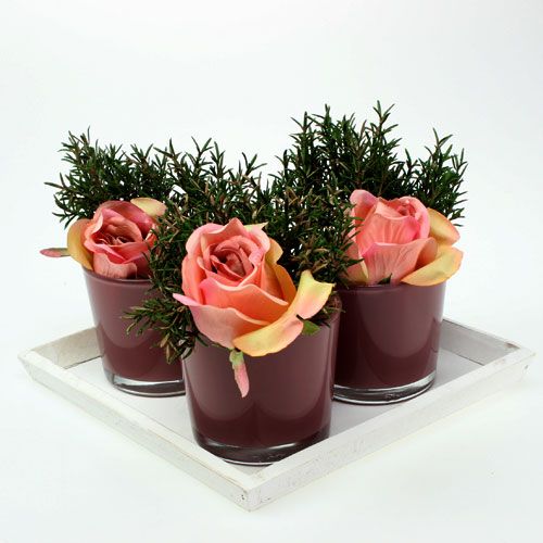 Floristik24 Plateau en bois blanc 30cmx30cm