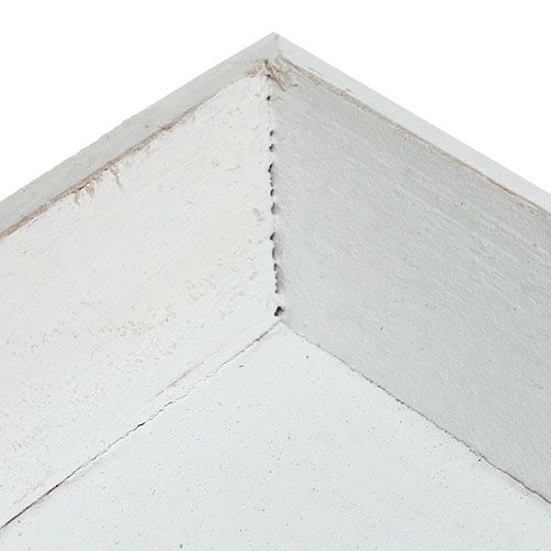Floristik24 Plateau en bois blanc 39cm x 15cm