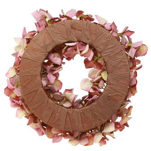 Article Couronne d&#39;hortensias couronne décorative artificielle rose mauve Ø30cm