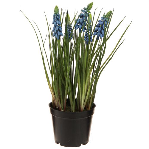 Article Jacinthes artificielles dans un pot bleu 24cm