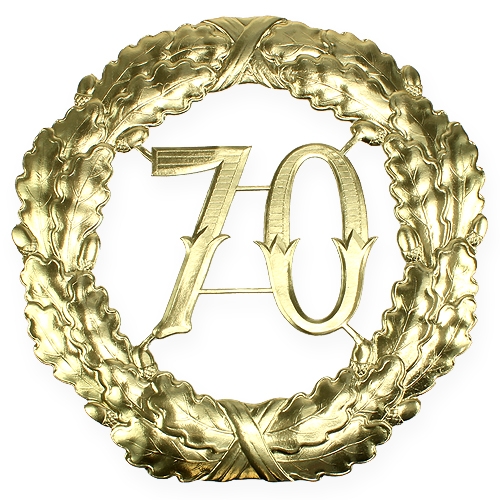 Floristik24 Anniversaire numéro 70 en or Ø40cm
