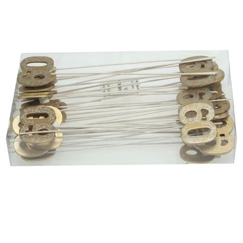 Floristik24 Chiffre "60" à coller bois or 36pcs