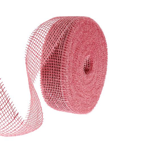 Floristik24 Ruban de jute rose 5cm 40m