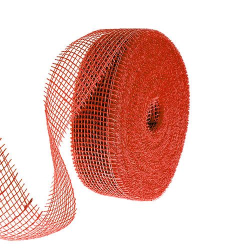 Floristik24 Ruban de jute rouge 5cm 40m