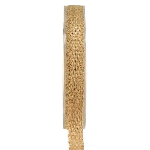 Floristik24 Ruban de jute Ruban décoratif rustique Jute Naturel Or 12mm 10m