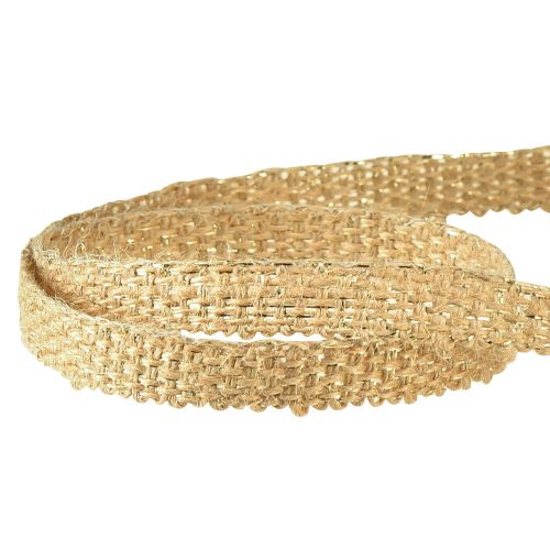 Article Ruban de jute Ruban décoratif rustique Jute Naturel Or 12mm 10m