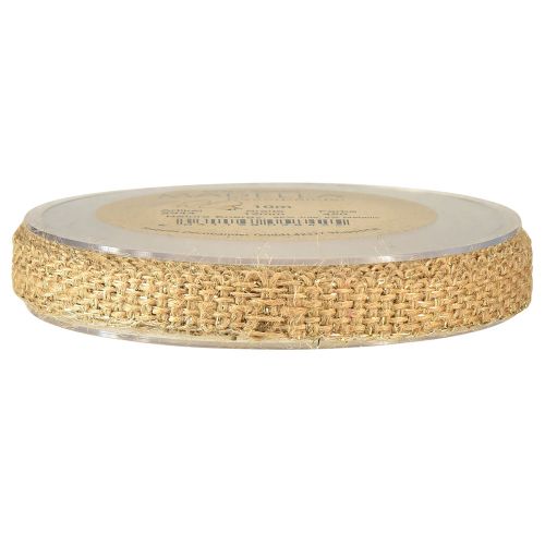 Article Ruban de jute Ruban décoratif rustique Jute Naturel Or 12mm 10m
