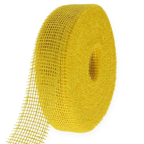 Floristik24 Ruban de jute jaune 5cm 40m