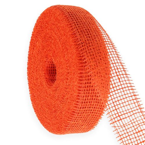 Ruban de jute orange, 5 cm de large, 40 m de long