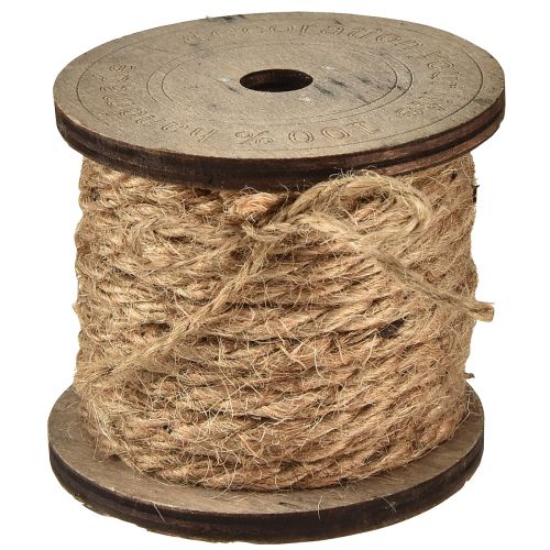 Article Cordon de jute cordon décoratif rustique Bobine en bois Ø5mm de 7m chacune 2 pièces