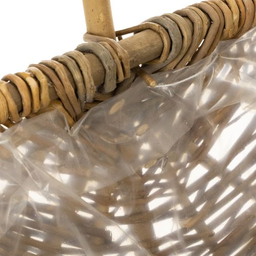 Set de 3 paniers en osier avec film plastique naturel 43/33/23 cm | Floristik24.be