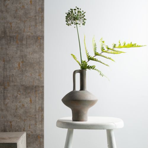 Article Vase cruche en céramique aspect antique céramique gris rouille H27cm