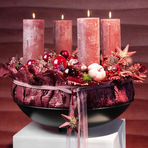 Bougies en rose bougies pilier vieux rose 85×200mm 2 pcs