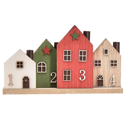 Article Bougeoir couronne de l'Avent bâton bougies maisons 35cm H20cm
