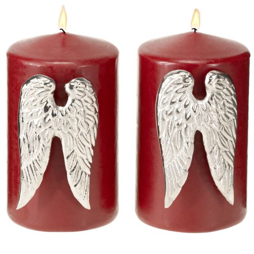 Article Lot de 4 bougies à suspendre en forme d&#39;ailes d&#39;ange de Noël argentées 4 x 7 cm