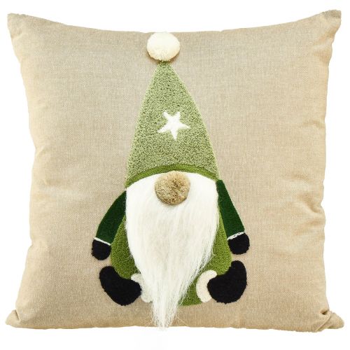 Article Coussin décoratif avec gnome coussin décoratif vert beige 40×40cm