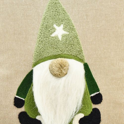 Article Coussin décoratif avec gnome coussin décoratif vert beige 40×40cm
