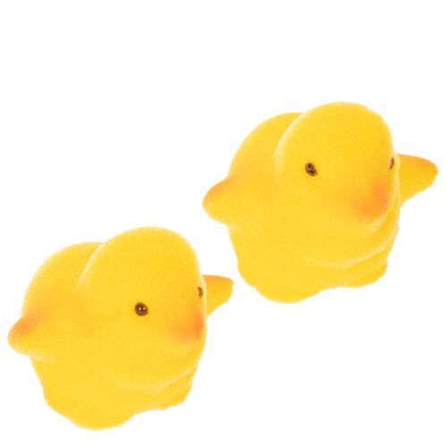 Floristik24 Petits poussins de Pâques, floqués jaunes et orange, 4,5 cm de haut, lot de 18.