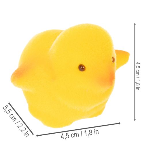 Article Petits poussins de Pâques, floqués jaunes et orange, 4,5 cm de haut, lot de 18.