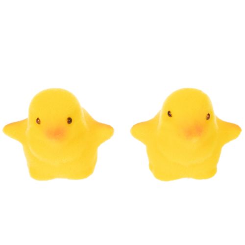 Article Petits poussins de Pâques, floqués jaunes et orange, 4,5 cm de haut, lot de 18.