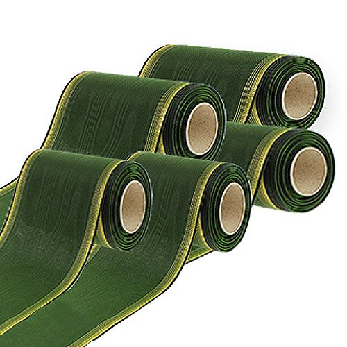 Ruban couronne Moiré vert foncé