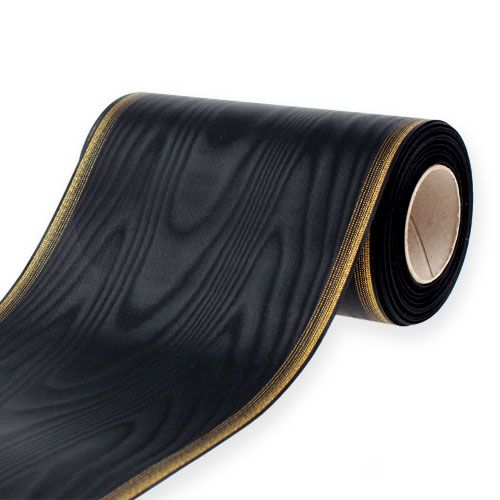 Floristik24 Ruban couronne Moiré 175 mm, noir