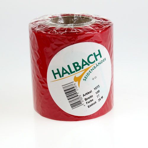 Floristik24 Ruban couronne rouge 100mm 25m