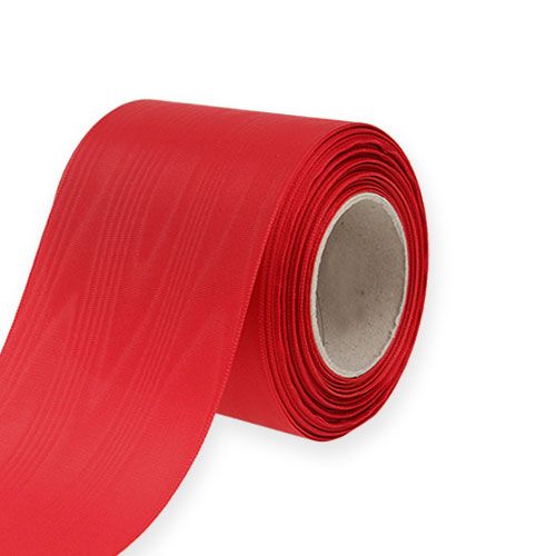 Floristik24 Ruban de couronne rouge 75mm 25m