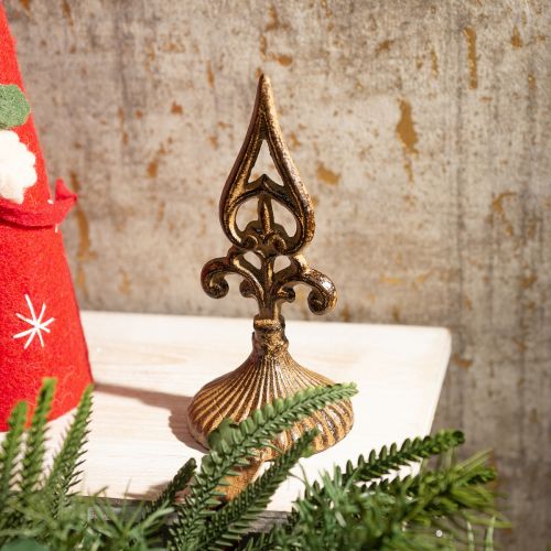 Porte couronne rouille support vintage pour debout en fonte H29cm
