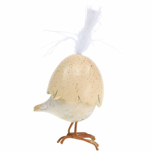 Article Poussin dans la coquille d'oeuf blanc, crème 6cm 6pcs