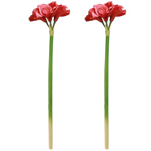Article Amaryllis Artificielle Fleurs Artificielles Rouge Ø18cm L68cm 2pcs