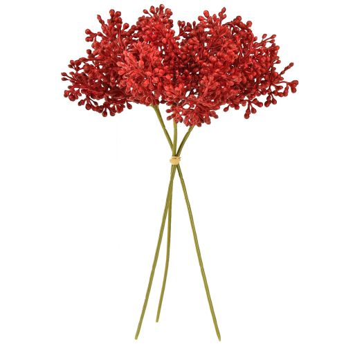 Floristik24 Baies artificielles décoration rouge pour couronne de l'Avent 32 cm 3 pièces en bouquet