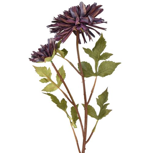 Article Chrysanthème artificiel 2 fleurs violet Ø5/11cm L70cm