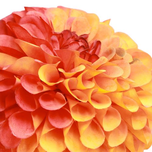 Article Dahlia Artificiel Fleurs Décoratives Orange Rouge Ø10 L80cm 2pcs
