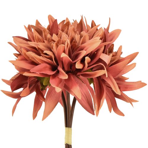 Article Dahlias artificiels fleurs rouge-marron Ø15cm L28cm 3 pcs