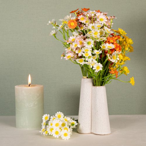 Article Camomille artificielle en bouquet de fleurs pour une décoration naturelle et facile d'entretien, 28 cm, 3 pièces