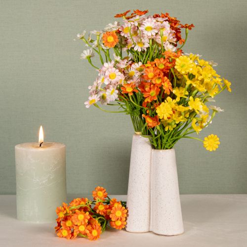 Article Camomille artificielle en bouquet de fleurs pour une décoration fraîche et facile d'entretien, 28 cm, 3 pièces