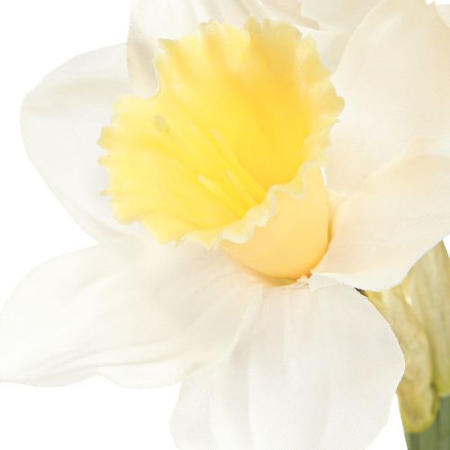 Article Jonquilles artificielles fleurs en soie jonquille blanche 40cm 3 pcs