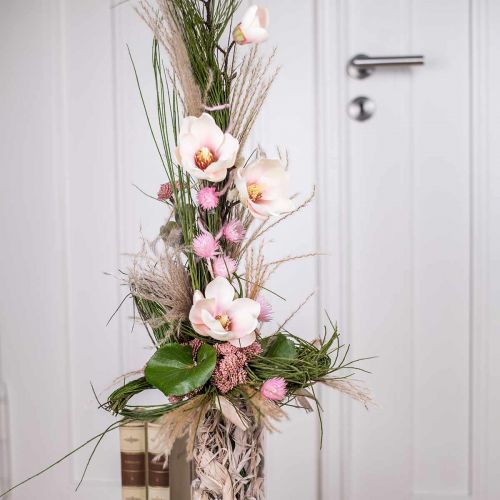 Branches de magnolia artificielles Fleurs artificielles roses H40cm 4pcs en bouquet
