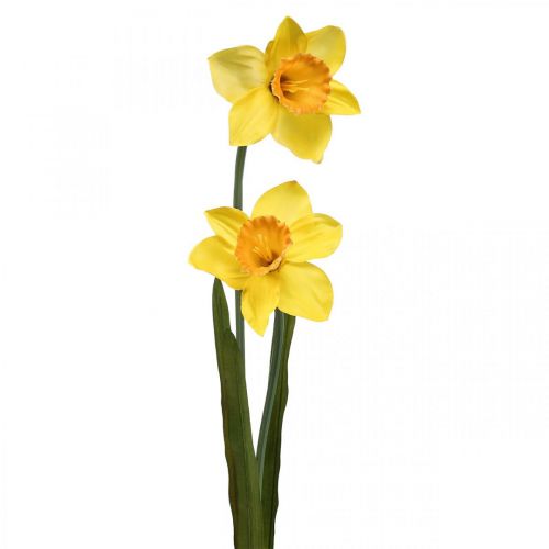 Jonquilles Artificielles Fleurs en Soie Jaune 2 fleurs 61cm