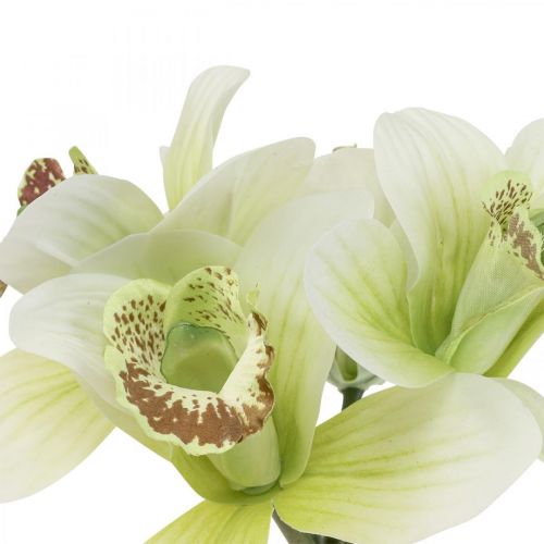 Article Orchidées artificielles fleurs artificielles dans un vase blanc/vert 28cm