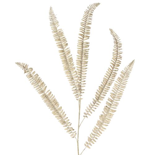 Floristik24 Fougère artificielle ramifiée blanche crème plantes artificielles L120cm