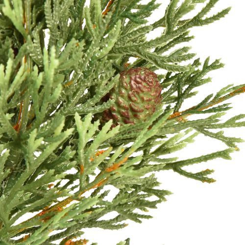 Article Petite couronne de sapin vert avec cônes artificiels Ø24cm